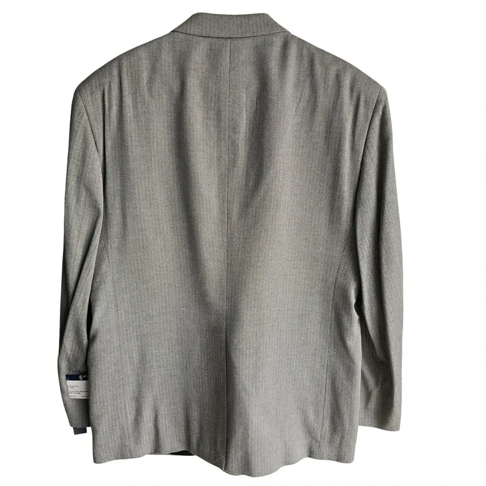 Stafford Essentials Men's Gray Herringbone Classic Fit Sports Coat 42‎ Short NWT